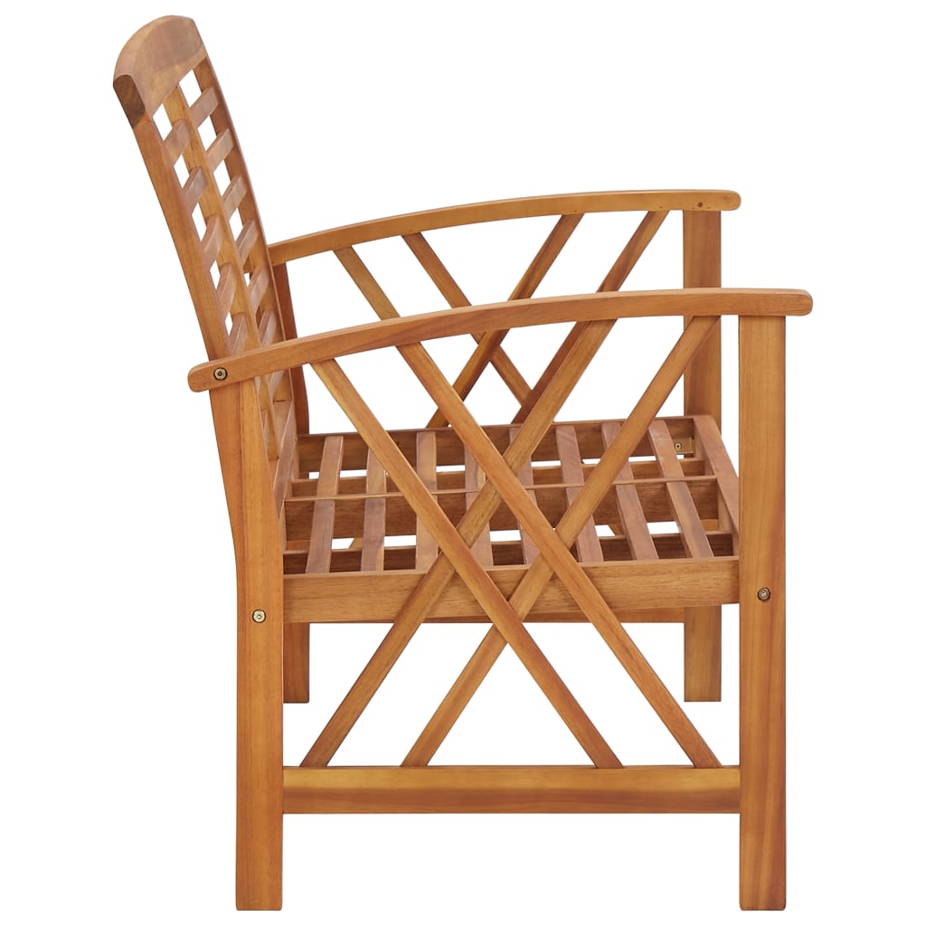 Solid Acacia Wood Garden Bench - 119 cm Outdoor Seating