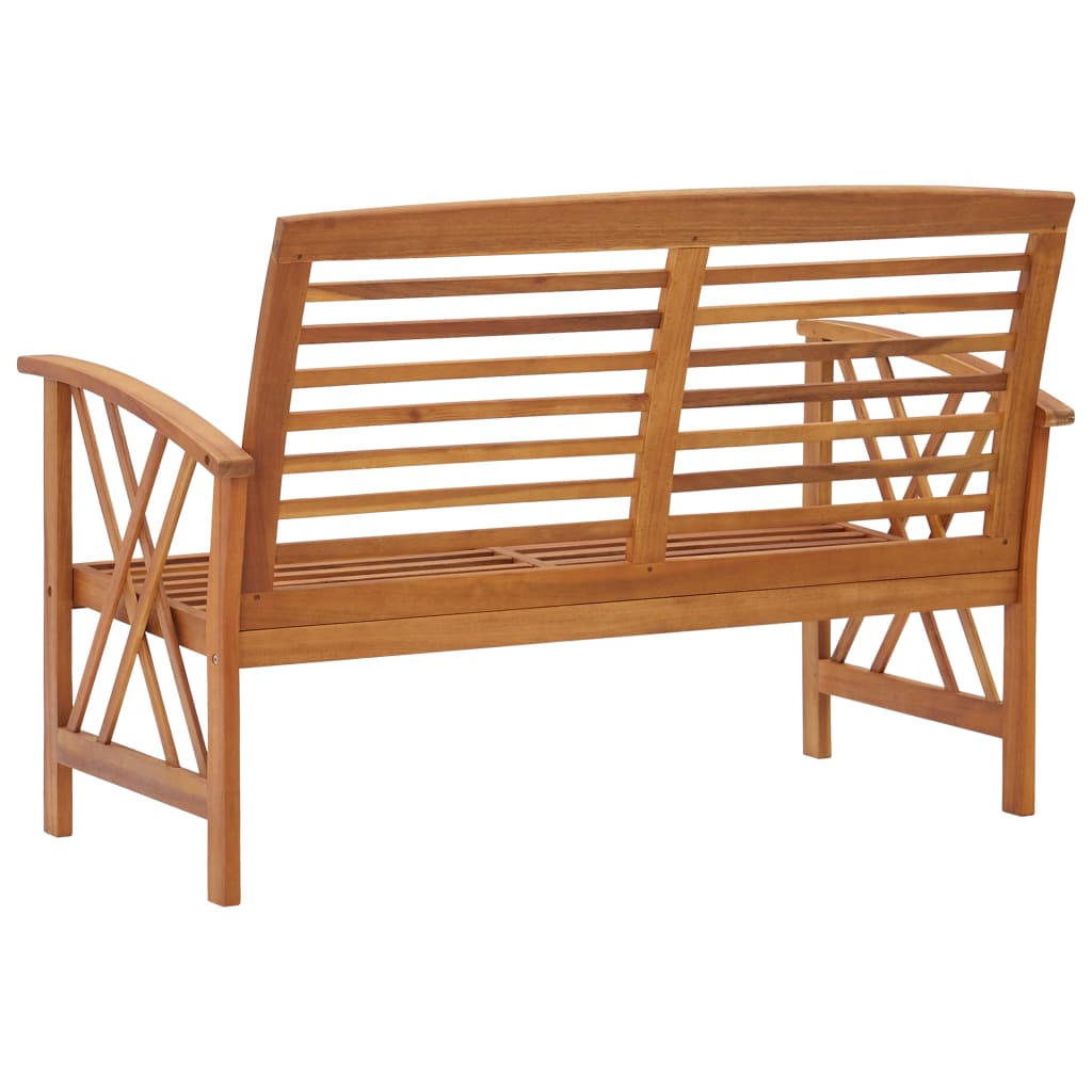 Solid Acacia Wood Garden Bench - 119 cm Outdoor Seating