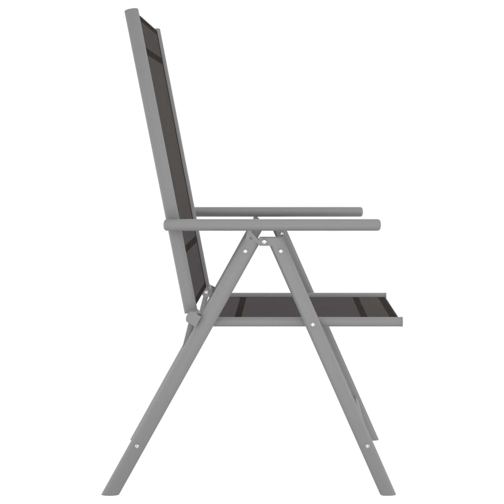 6-Piece Black Textilene Folding Garden Chairs Set - Durable & Stylish