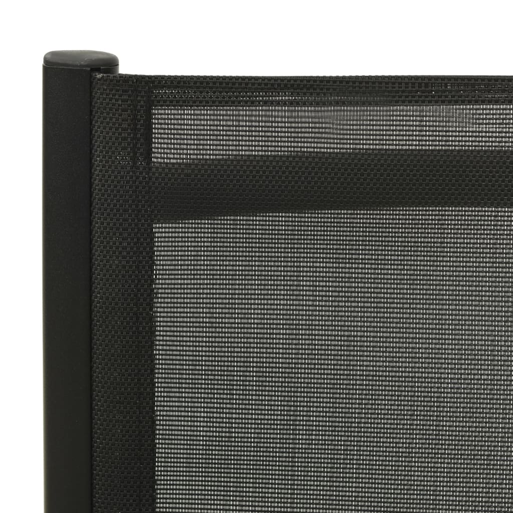 Sleek Black Folding Garden Chairs 2pcs - Textilene & Aluminium