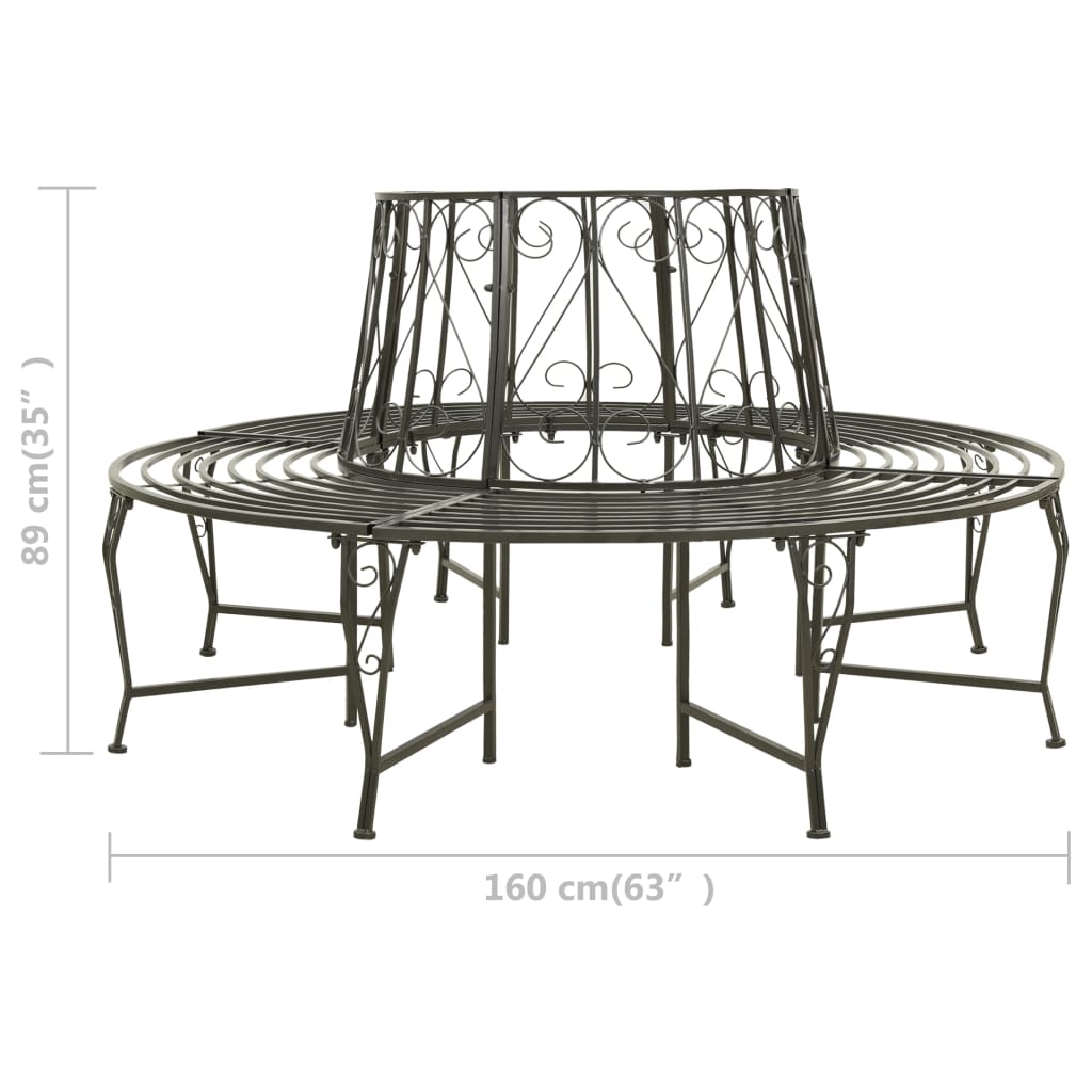 Steel Garden Tree Bench 160cm - Durable Outdoor Seating Solution