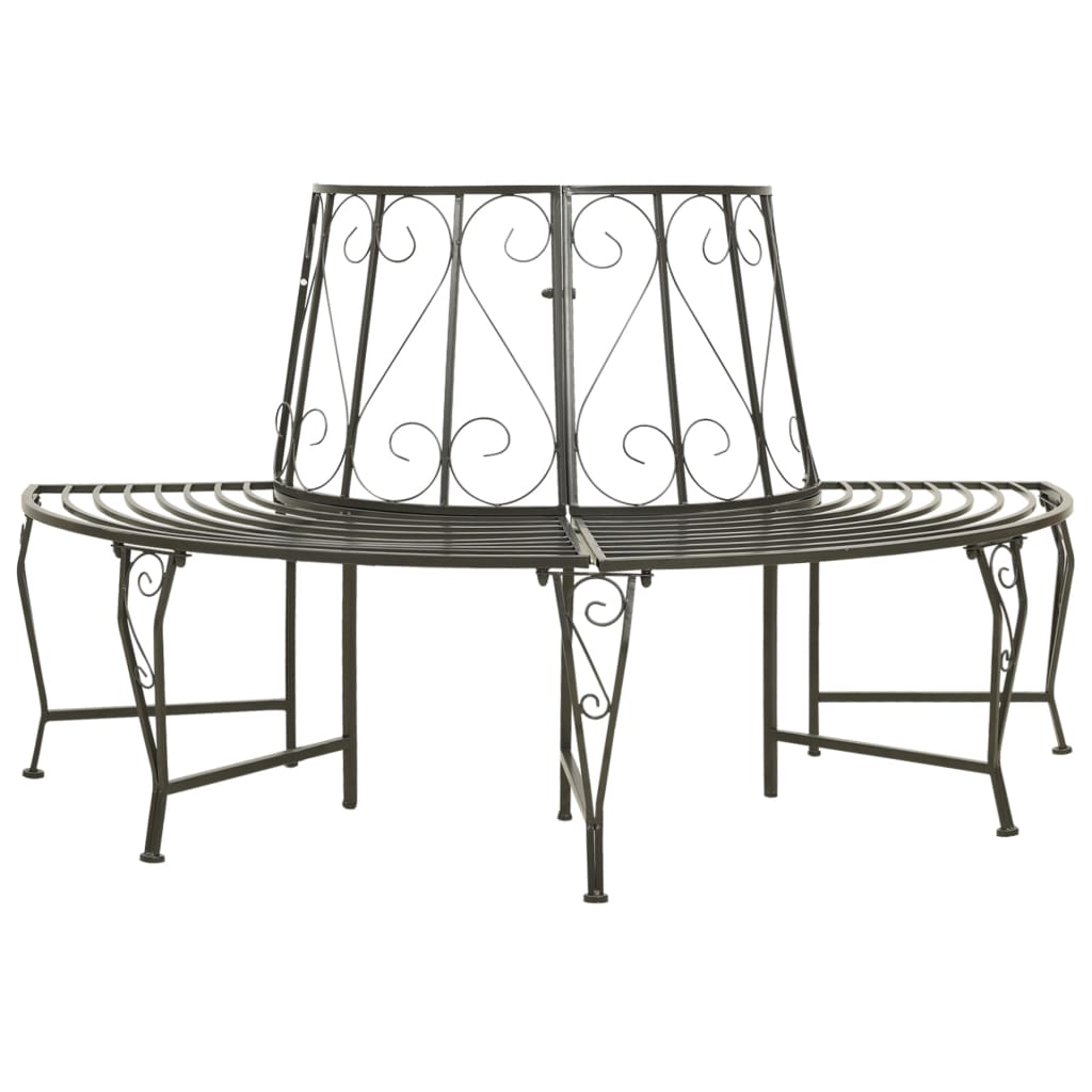 Steel Garden Half Round Tree Bench, 160 cm - Elegant & Durable