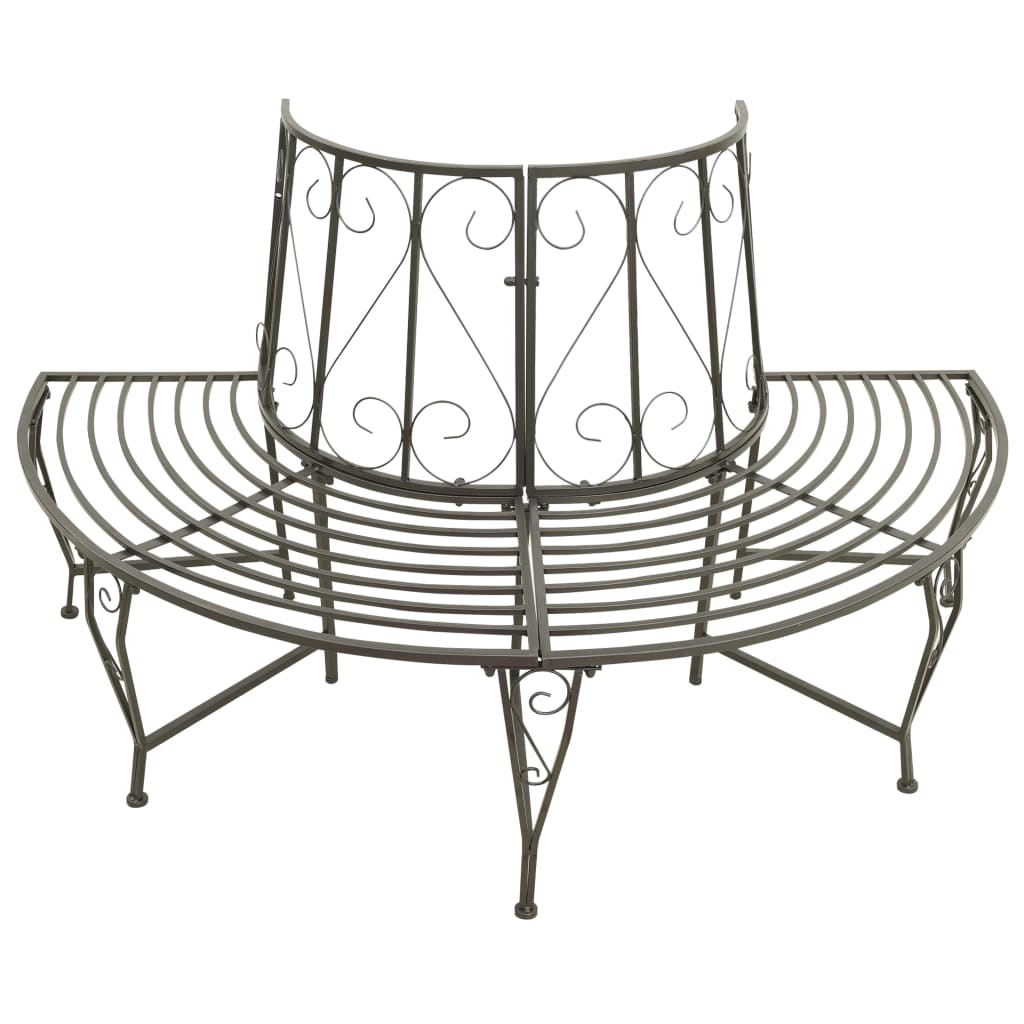 Steel Garden Half Round Tree Bench, 160 cm - Elegant & Durable