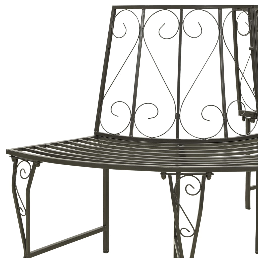Steel Garden Half Round Tree Bench, 160 cm - Elegant & Durable