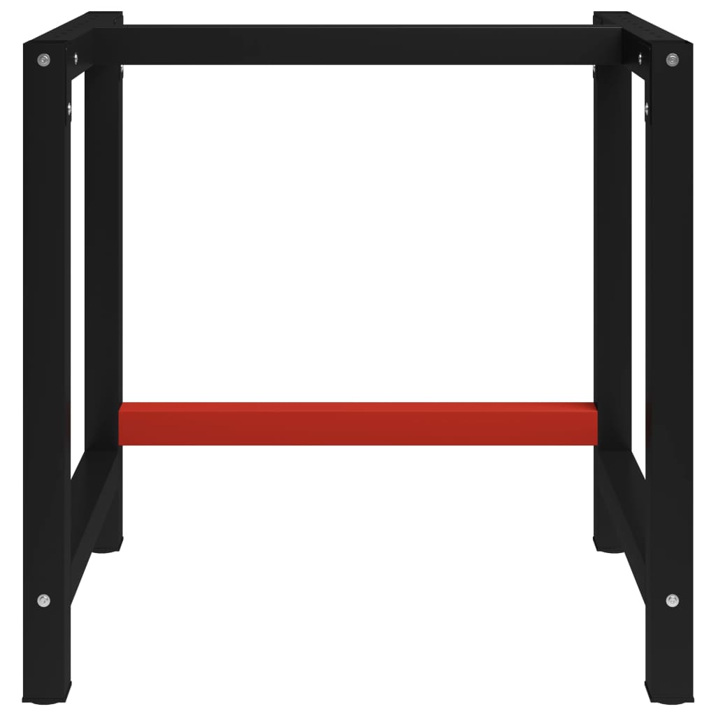 Black & Red Metal Work Bench Frame - 80x57x79 cm