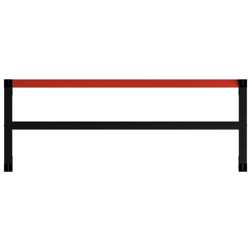 Sturdy Black & Red Metal Workbench Frame 150x57x79 cm