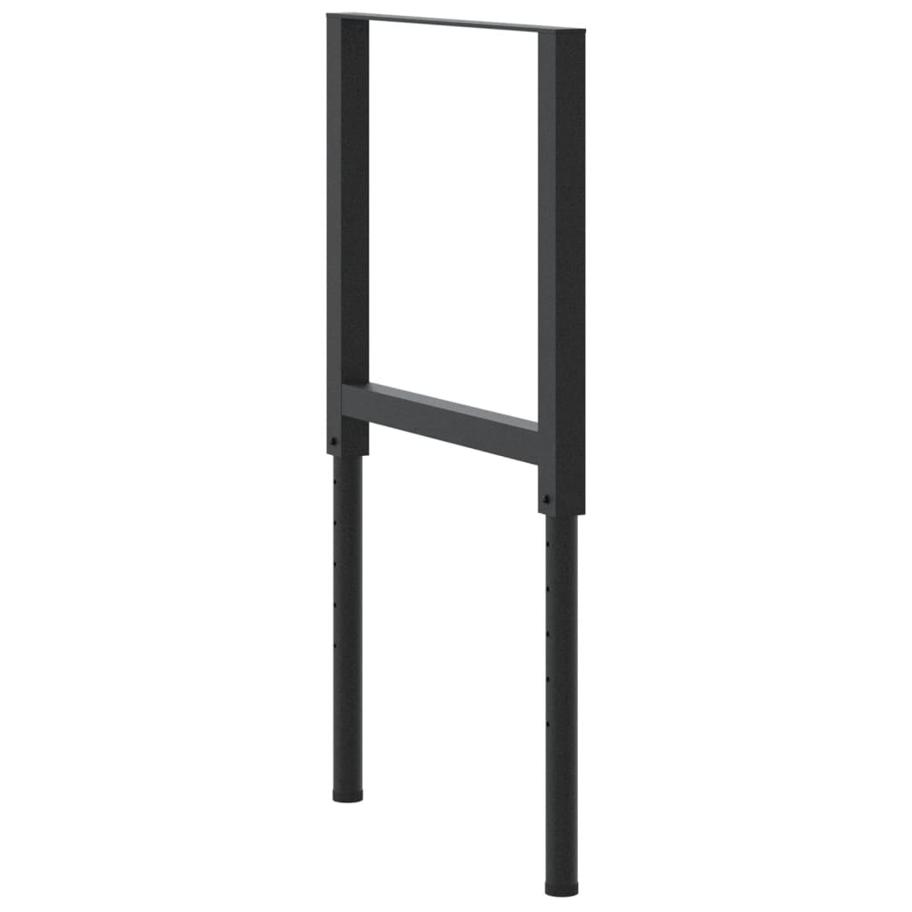 Black Metal Adjustable Work Bench Frames 2 Pcs, 55x(69-95.5) cm