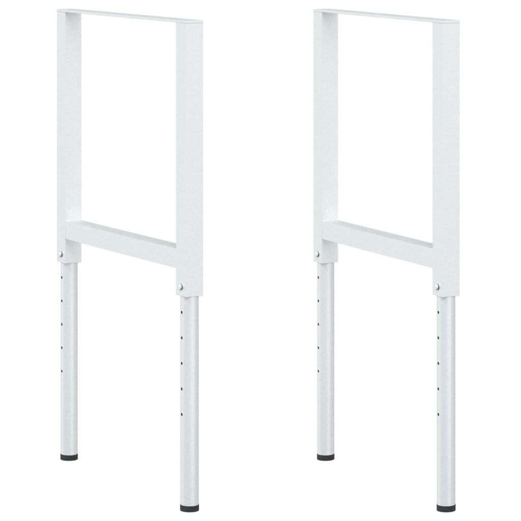 Adjustable Grey Metal Work Bench Frames 2pcs 55x(69-95.5) cm