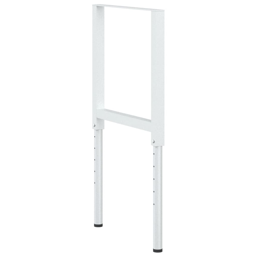 Adjustable Grey Metal Work Bench Frames 2pcs 55x(69-95.5) cm