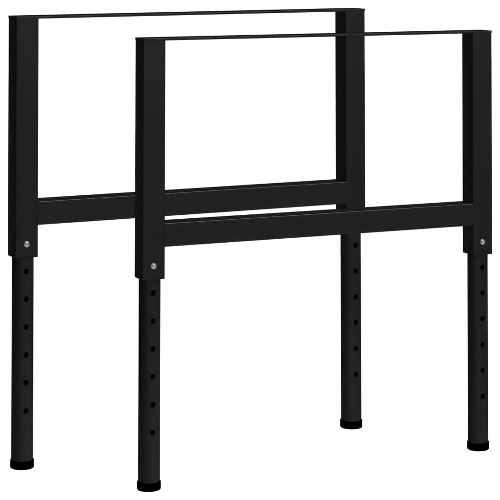 Adjustable Metal Workbench Frames, 2pc Black, 85x(69-95.5)cm
