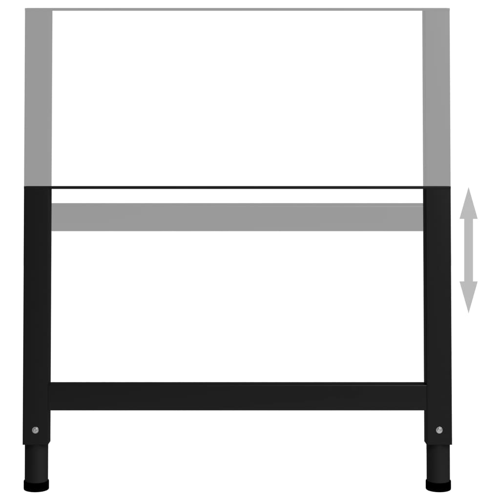 Adjustable Metal Workbench Frames, 2pc Black, 85x(69-95.5)cm