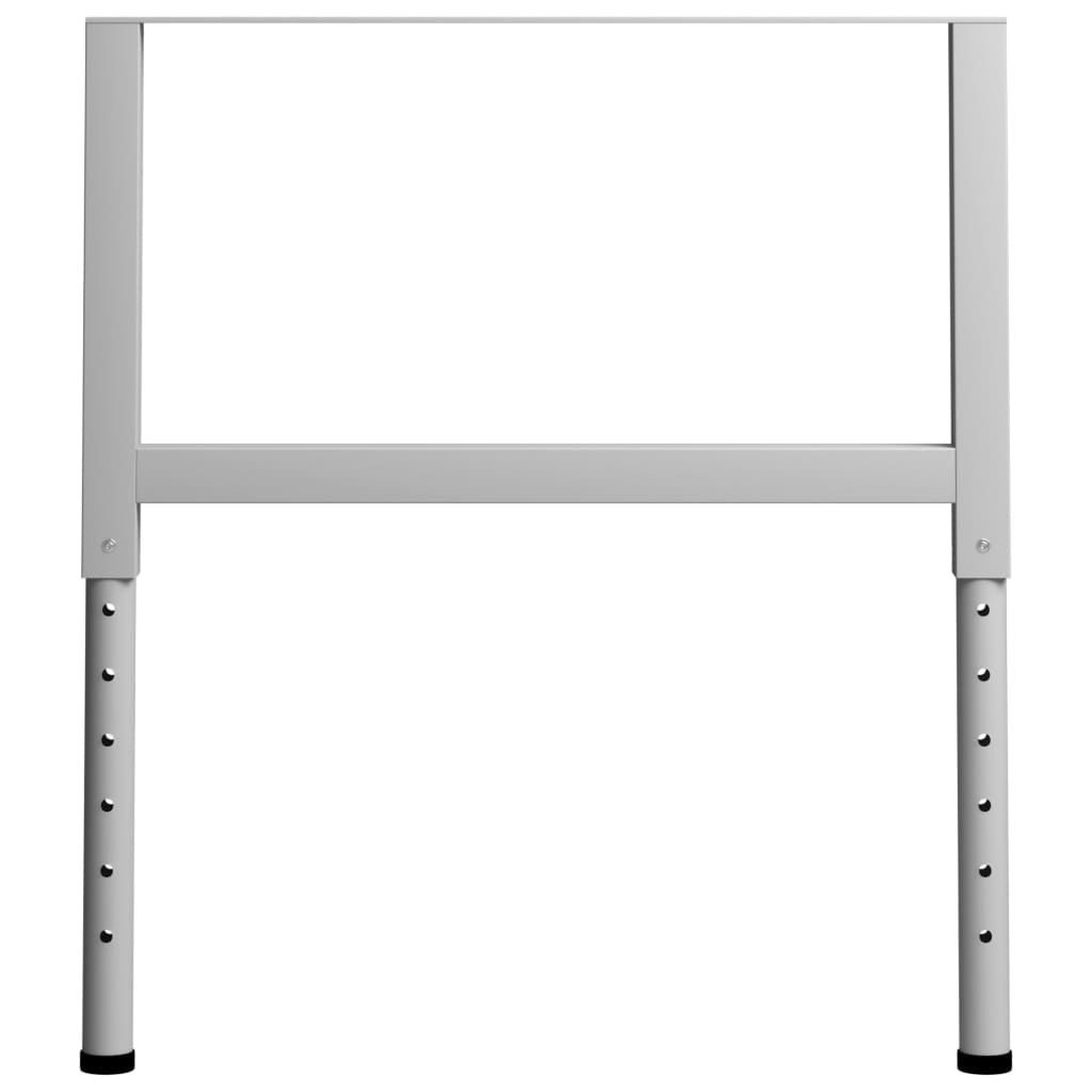 Adjustable Grey Metal Work Bench Frames, 2 pcs, 85x(69-95.5) cm