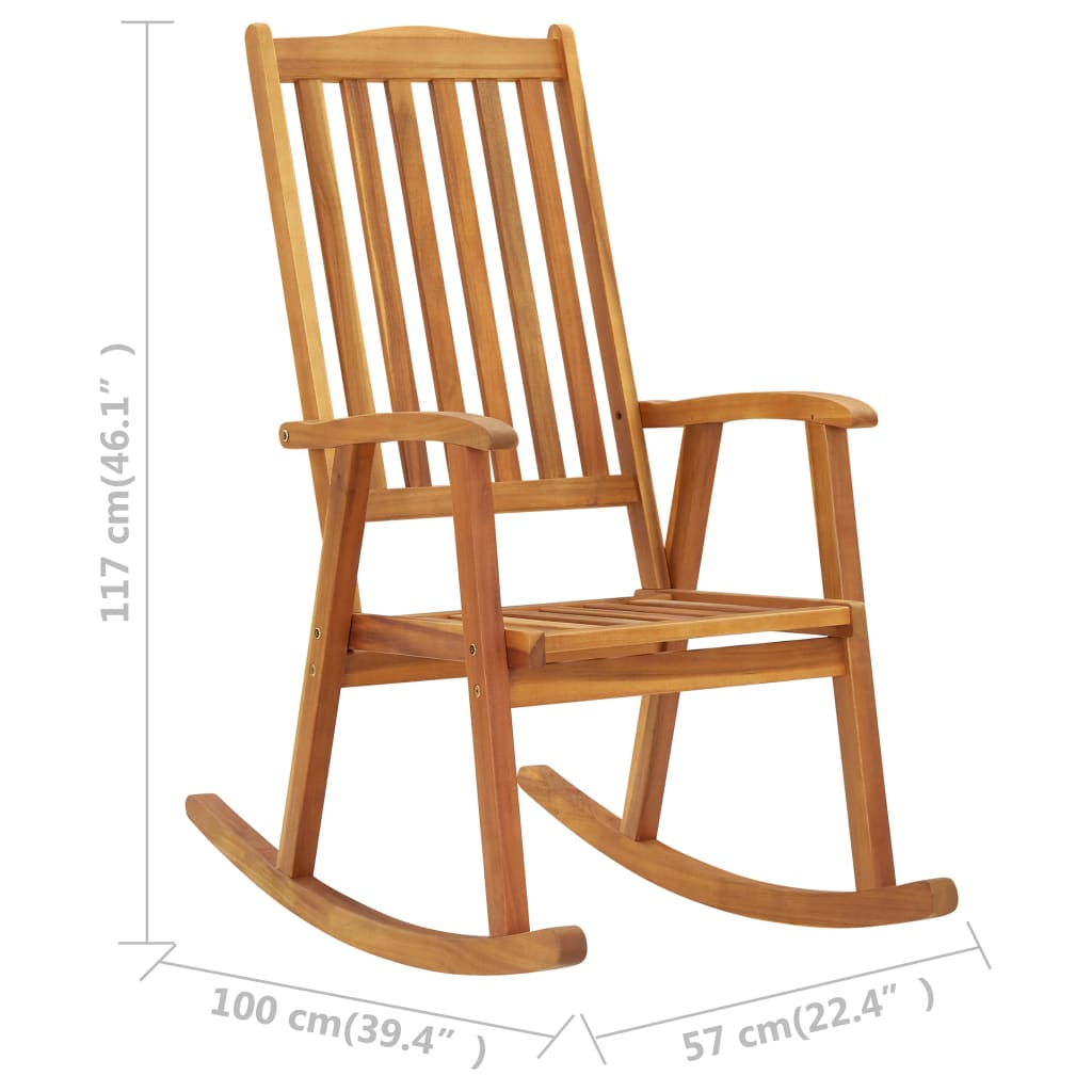 Acacia Wood Rocking Chair - Durable & Stylish Seating Solution