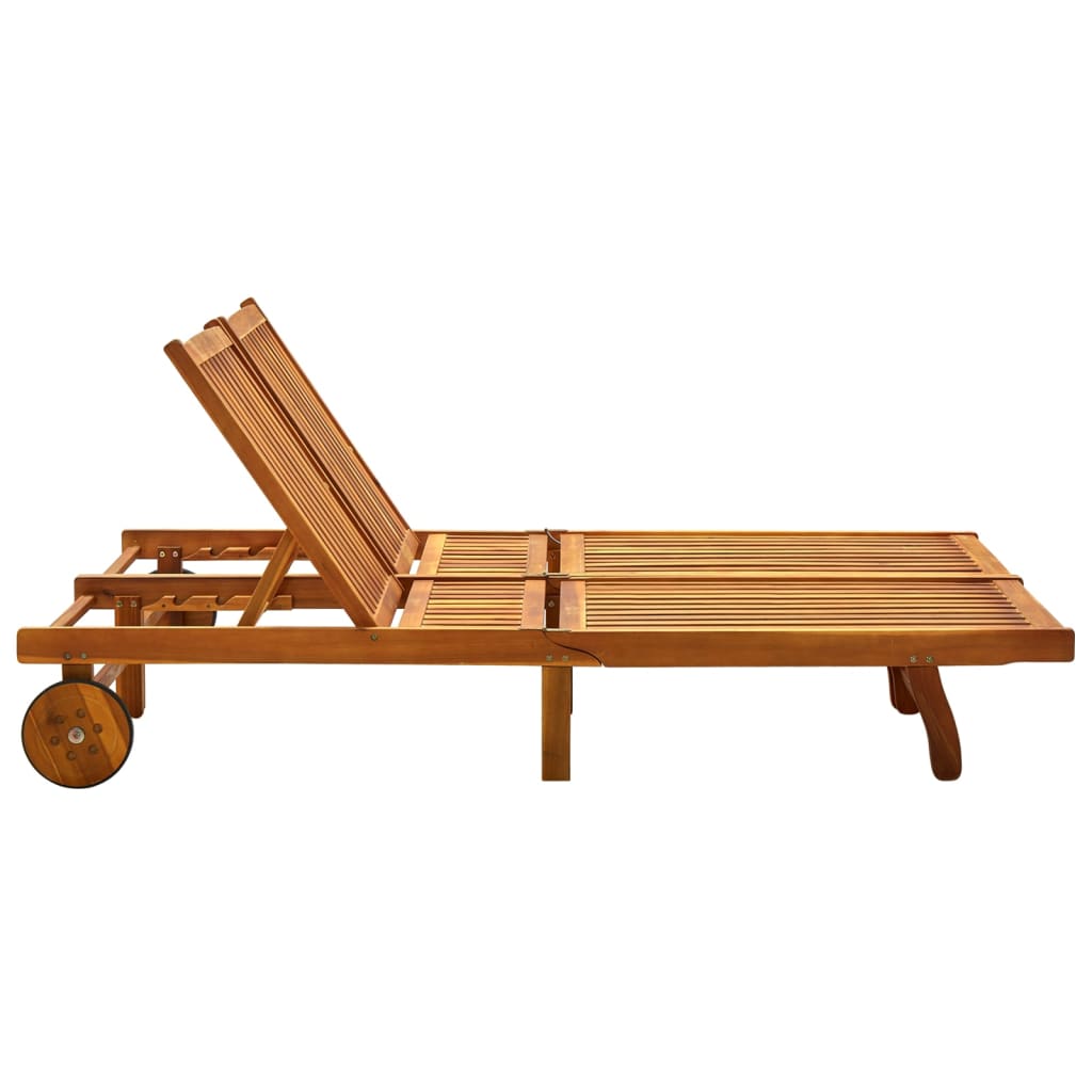 Cozy 2-Person Sun Lounger in Solid Acacia Wood Finish