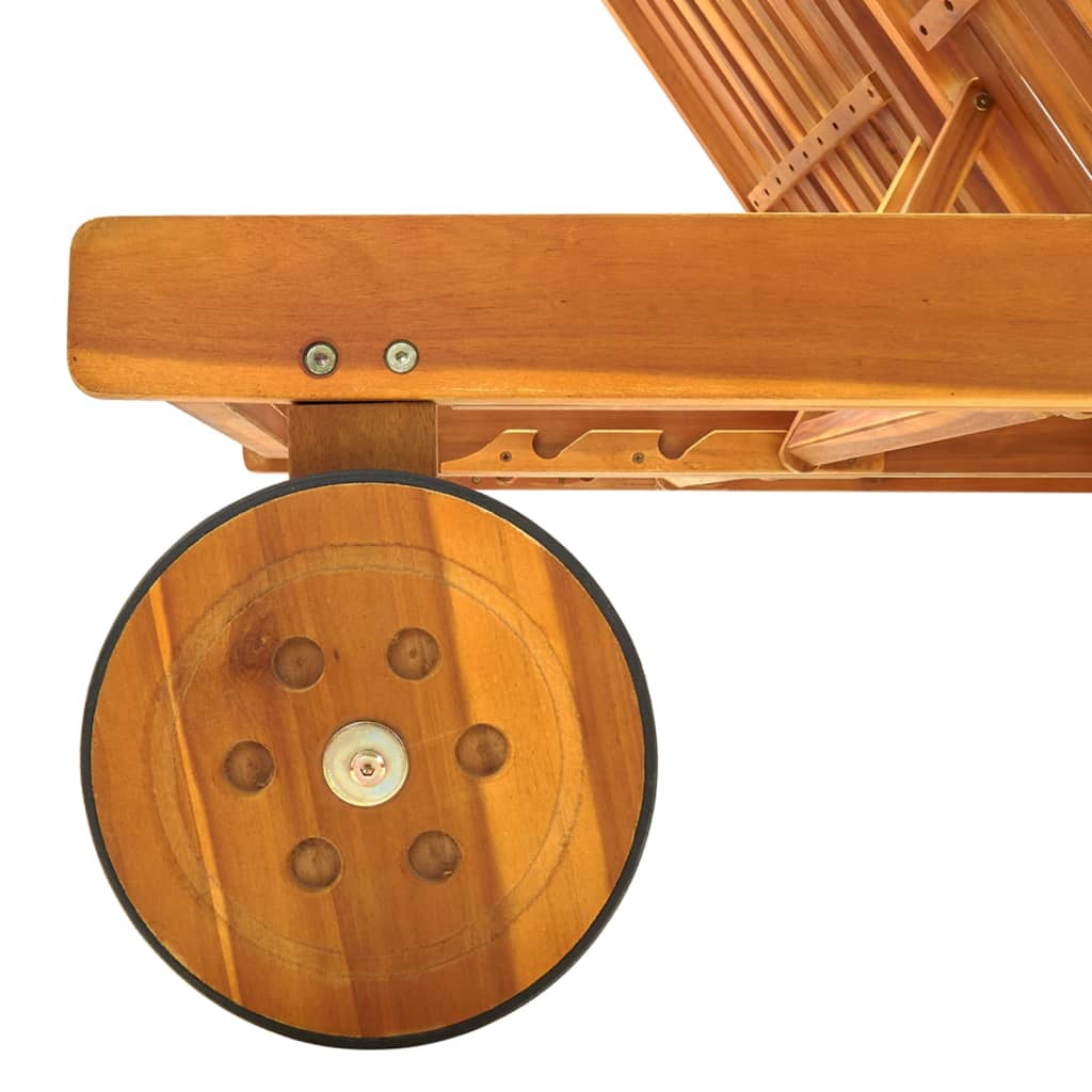 Cozy 2-Person Sun Lounger in Solid Acacia Wood Finish