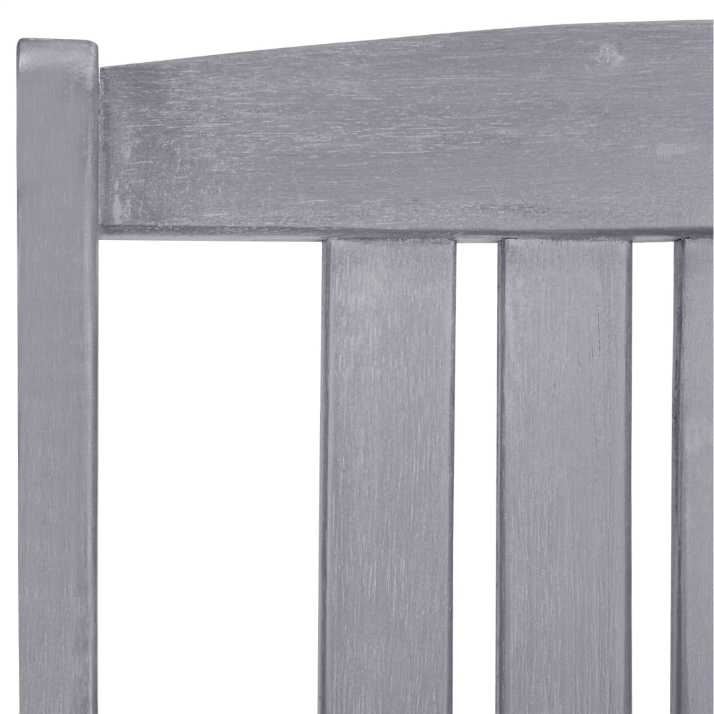 4-Piece Grey Garden Chairs Set - Solid Acacia Wood Furniture