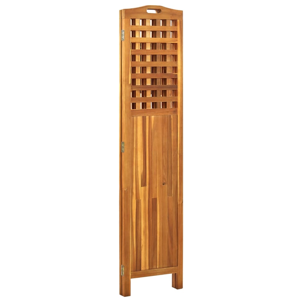 Solid Acacia Wood 3-Panel Room Divider (121x2x170 cm)