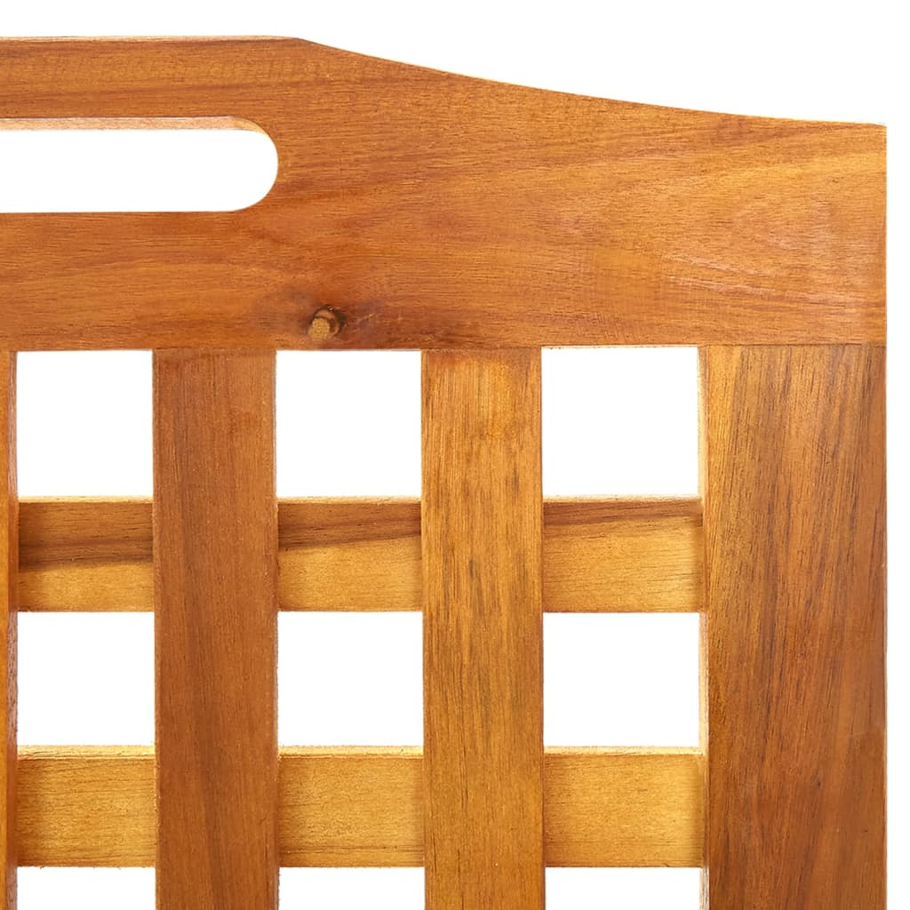 Solid Acacia Wood 4-Panel Room Divider, 161x2x170 cm