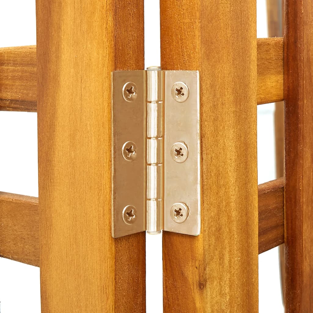 Solid Acacia Wood 4-Panel Room Divider, 161x2x170 cm