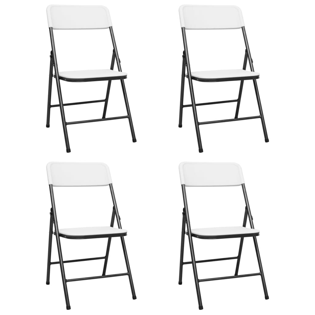 4-Pack Folding Garden Chairs, Durable HDPE, Elegant White Design