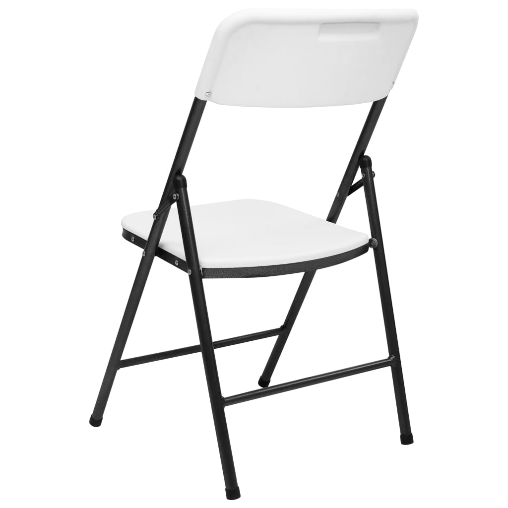 4-Pack Folding Garden Chairs, Durable HDPE, Elegant White Design