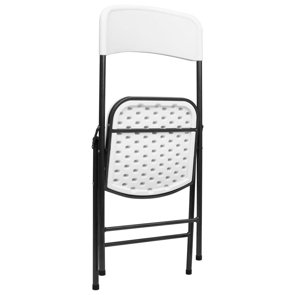 4-Pack Folding Garden Chairs, Durable HDPE, Elegant White Design