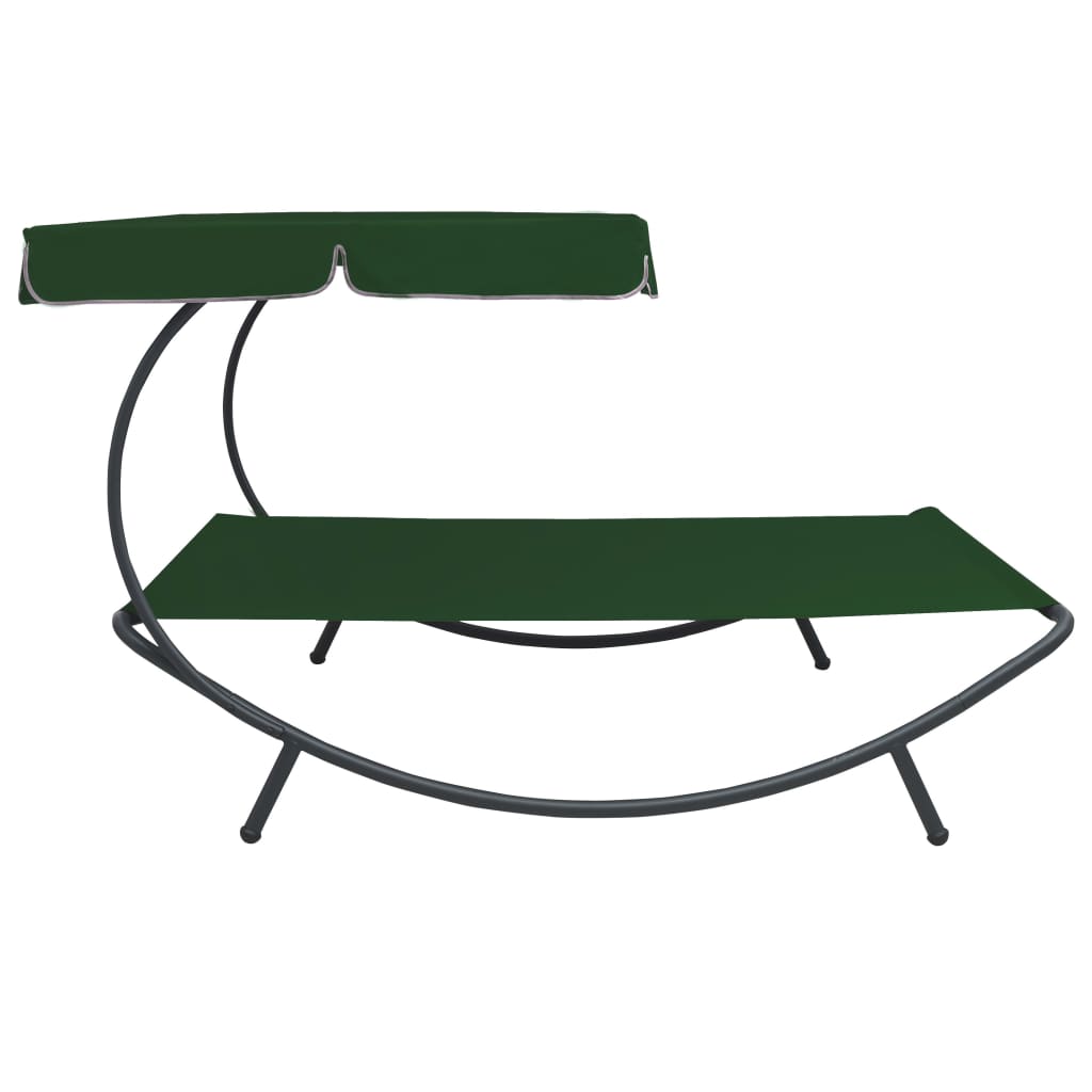 Green Outdoor Lounge Bed with Canopy - Stylish and Comfortable
