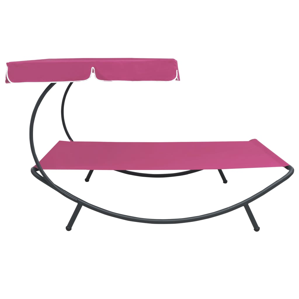 Pink Outdoor Lounge Bed with Canopy - Relax in Style & Comfort