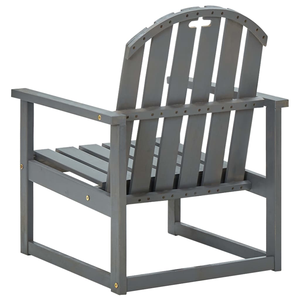 Stylish Grey Acacia Wood Garden Sofa Chairs, Set of 2