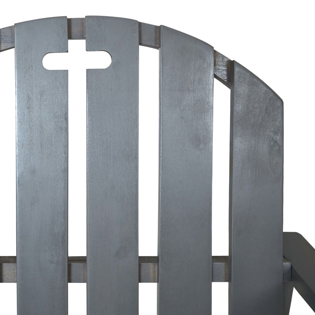Stylish Grey Acacia Wood Garden Sofa Chairs, Set of 2