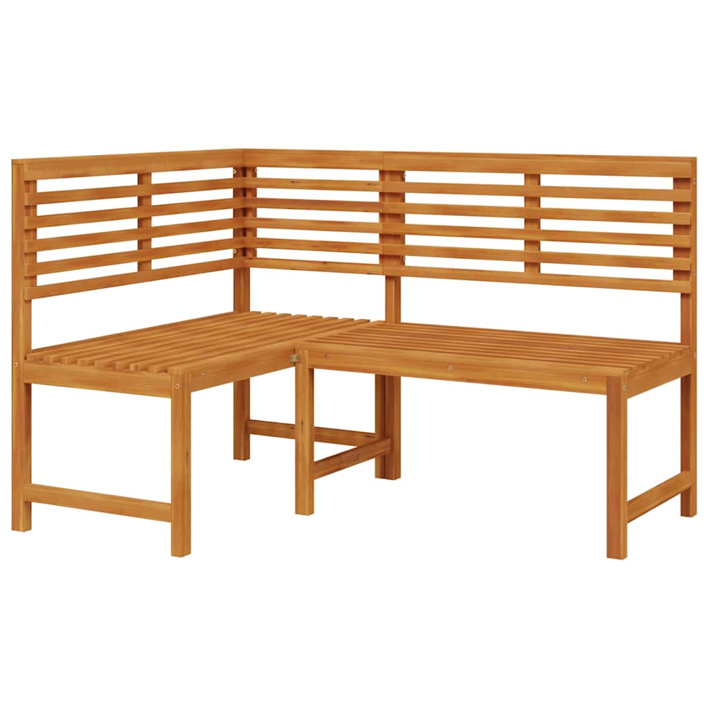 Solid Acacia Wood Garden Corner Bench - 140 cm
