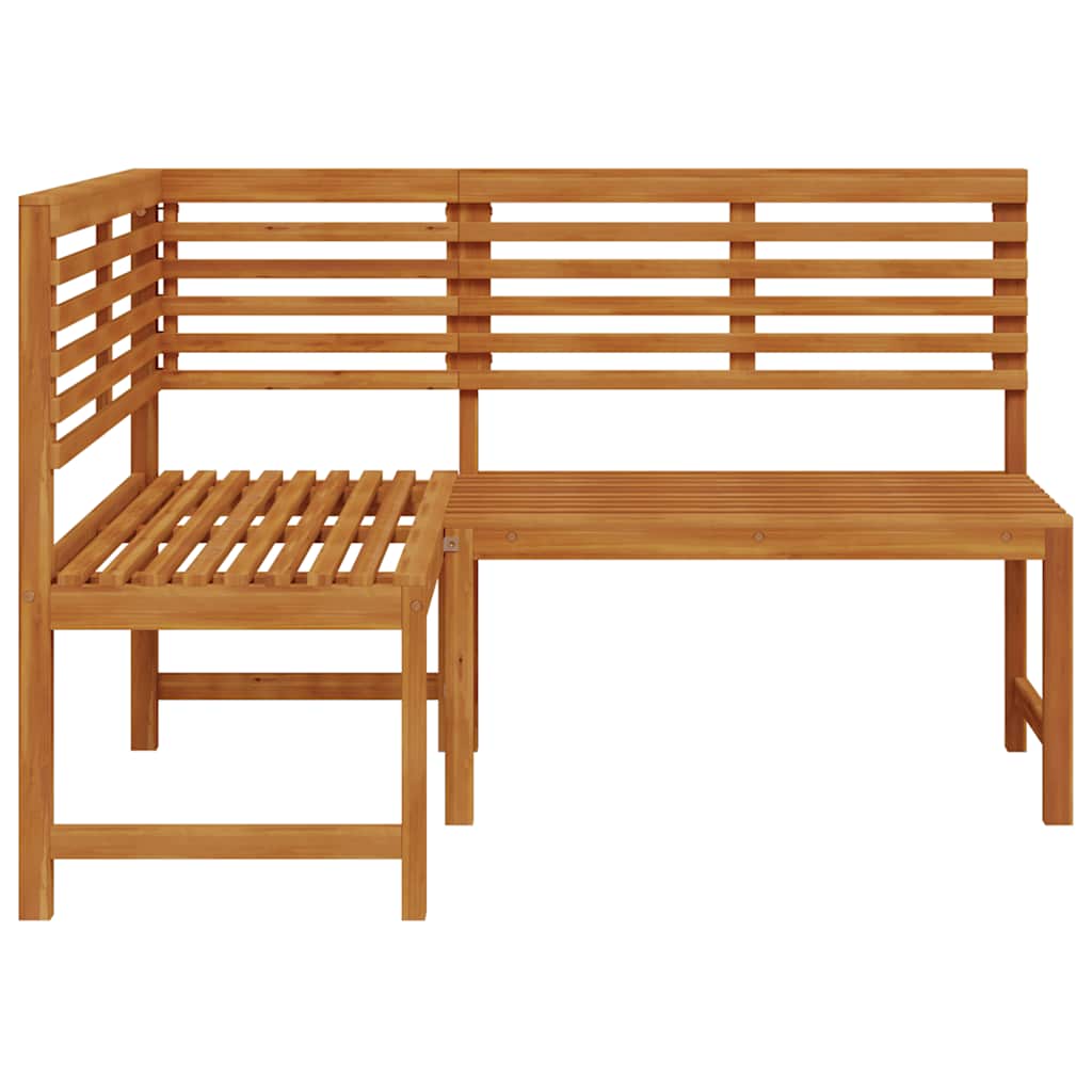 Solid Acacia Wood Garden Corner Bench - 140 cm