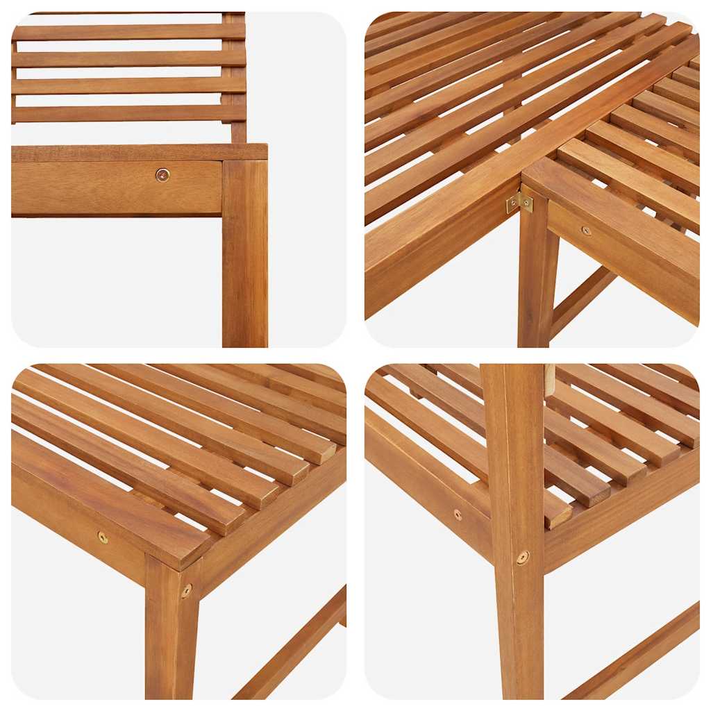 Solid Acacia Wood Garden Corner Bench - 140 cm