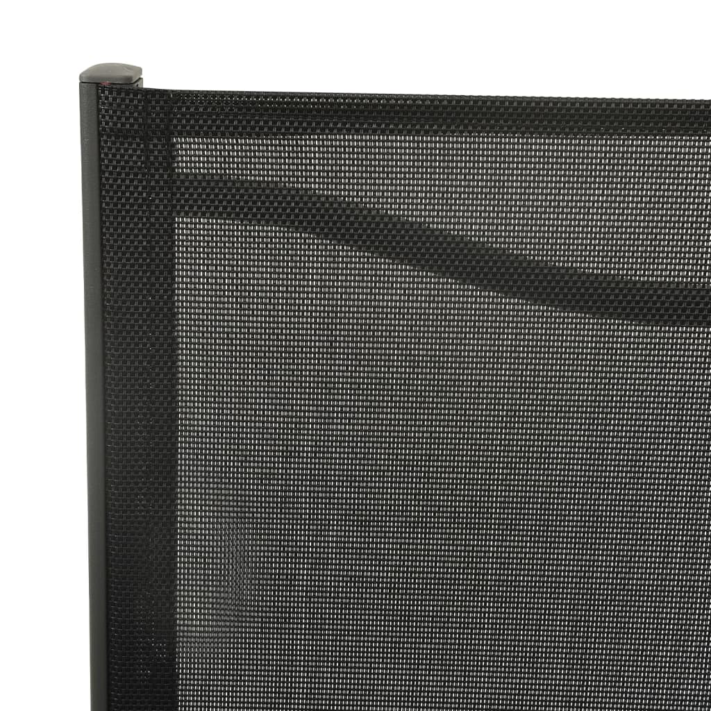 4-Piece Textilene & Steel Garden Chairs - Black & Anthracite Stylish Set