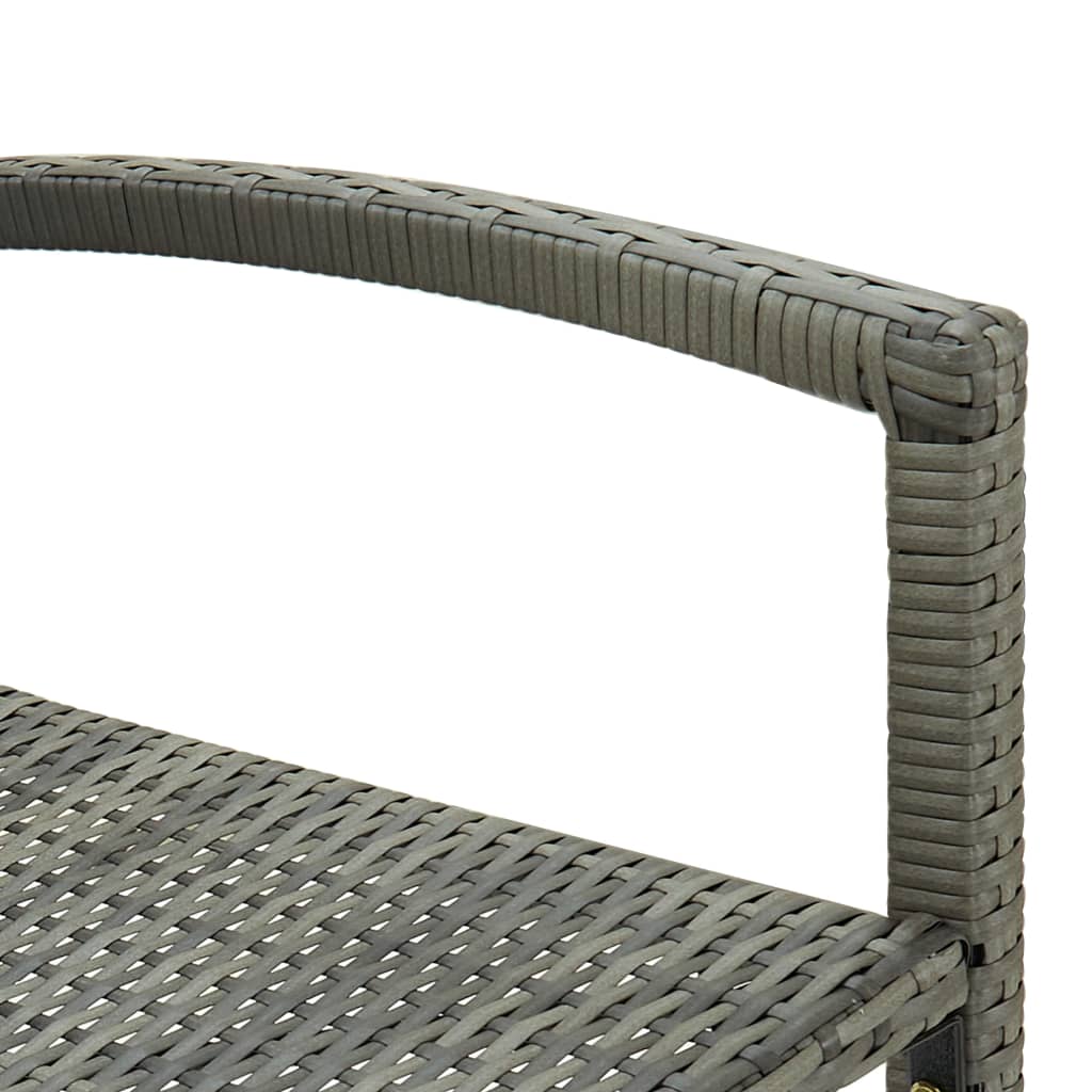 Set of 4 Grey Poly Rattan Bar Stools - Stylish & Durable Seating