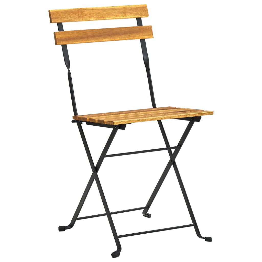 4-Piece Solid Acacia Wood Folding Bistro Chair Set