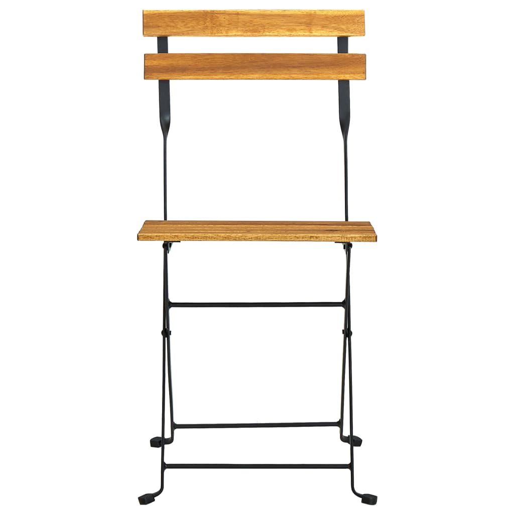 4-Piece Solid Acacia Wood Folding Bistro Chair Set