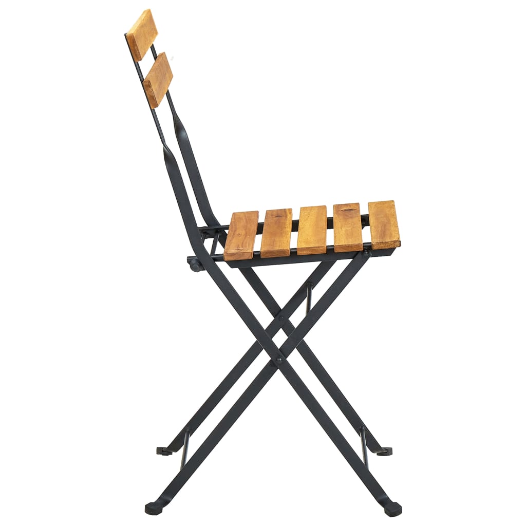 4-Piece Solid Acacia Wood Folding Bistro Chair Set