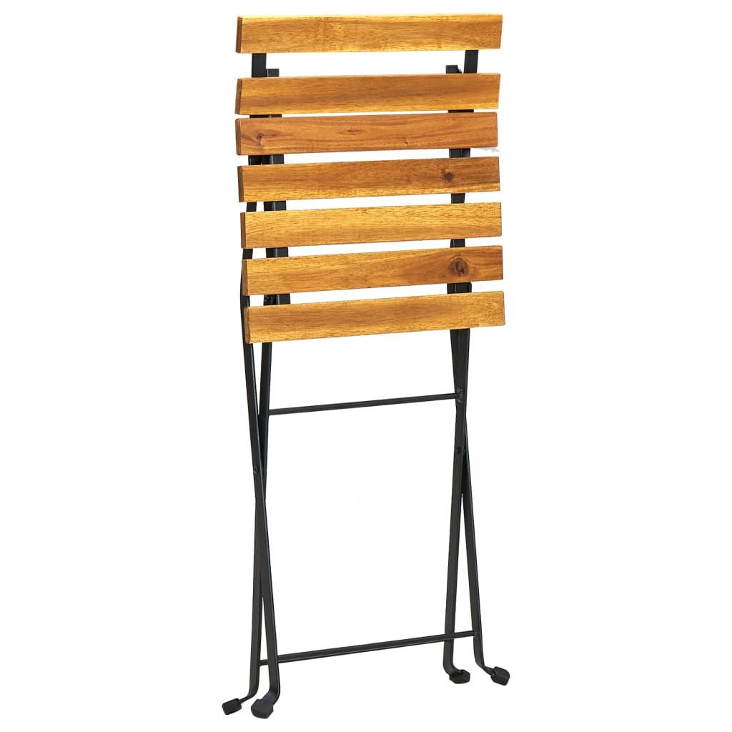 4-Piece Solid Acacia Wood Folding Bistro Chair Set