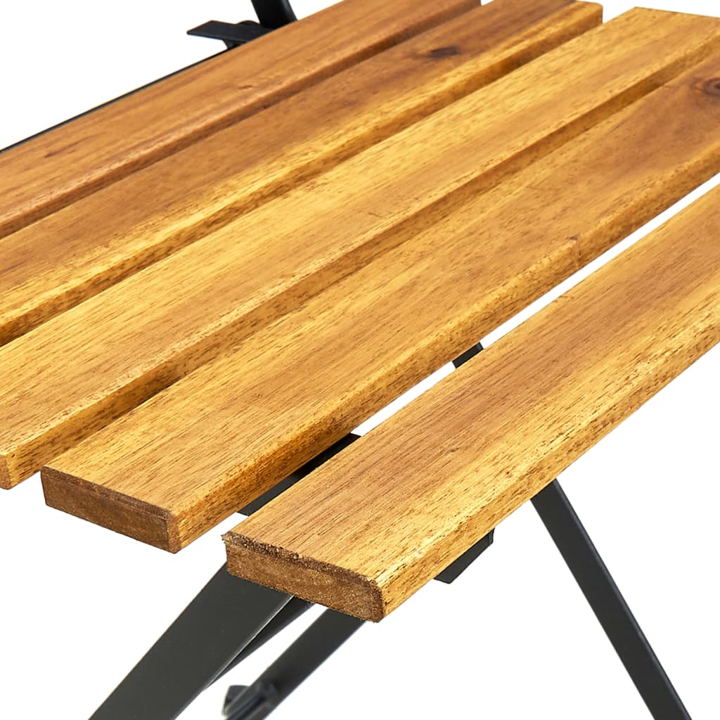 4-Piece Solid Acacia Wood Folding Bistro Chair Set