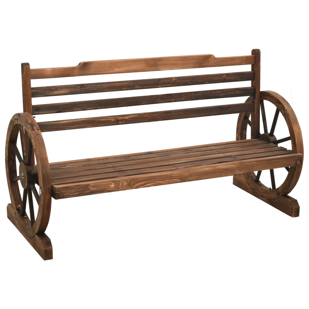 Solid Firwood Garden Bench - 112 cm, Elegant & Durable Design