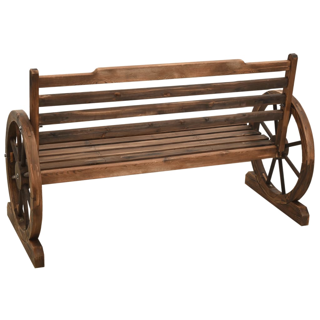 Solid Firwood Garden Bench - 112 cm, Elegant & Durable Design