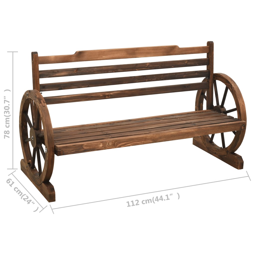 Solid Firwood Garden Bench - 112 cm, Elegant & Durable Design