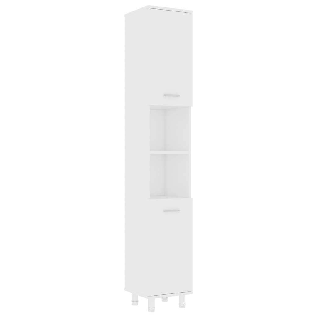 3 Piece Bathroom Furniture Set White Engineered Wood