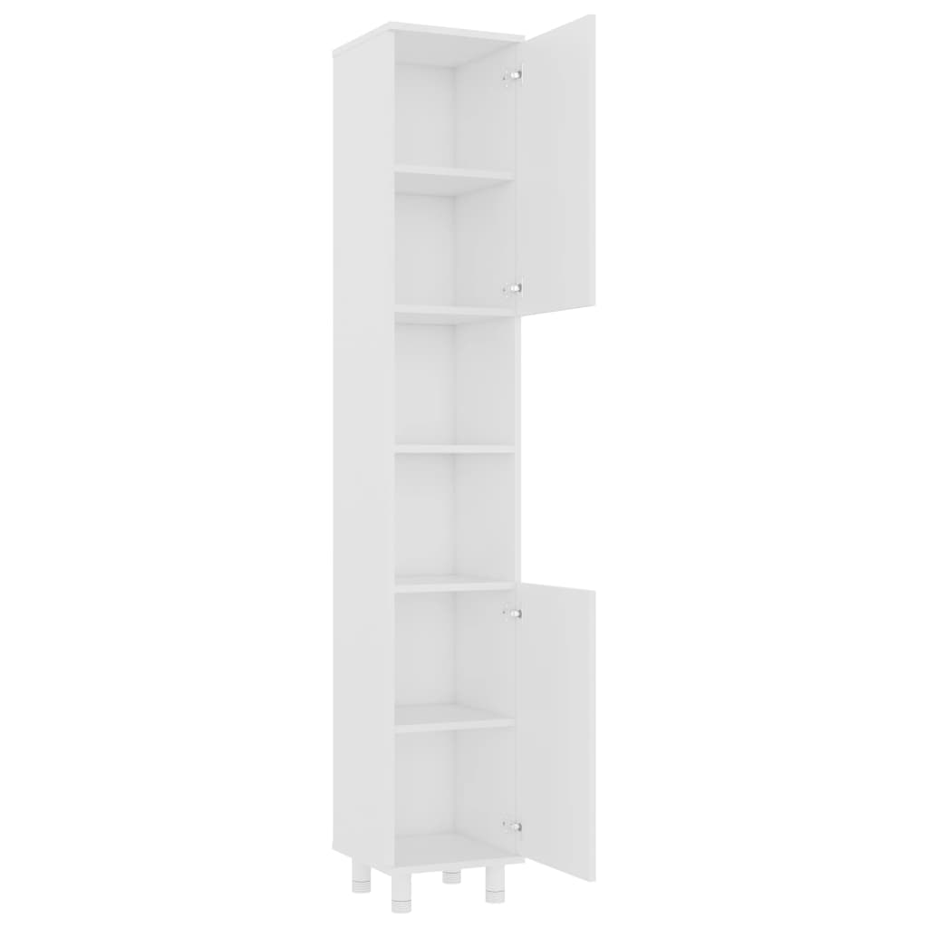 3 Piece Bathroom Furniture Set White Engineered Wood