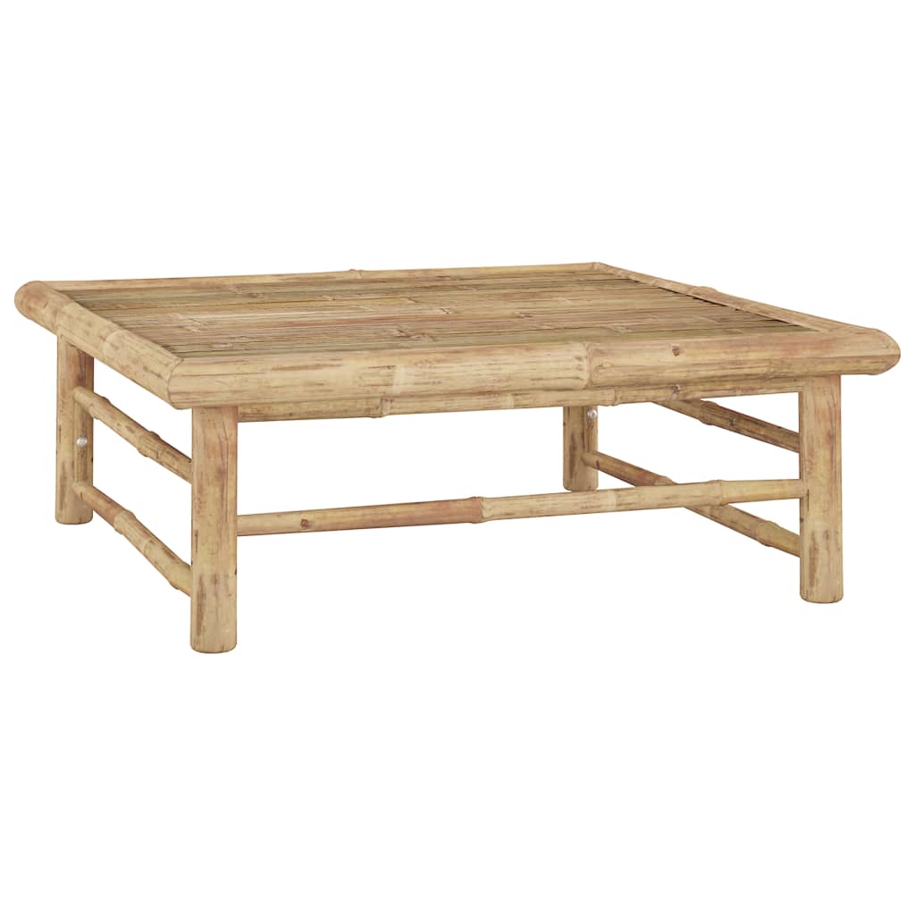 Compact Bamboo Garden Table 65x65x30 cm - Natural Finish