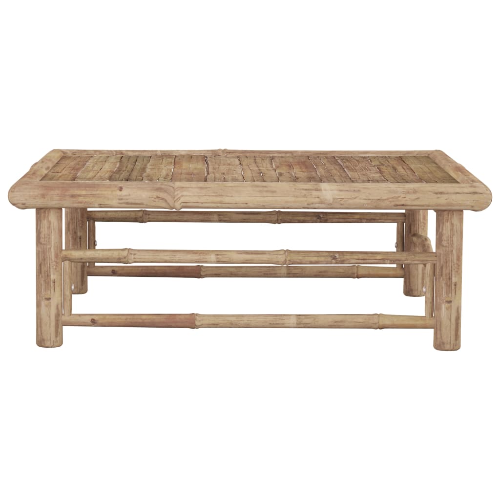 Compact Bamboo Garden Table 65x65x30 cm - Natural Finish