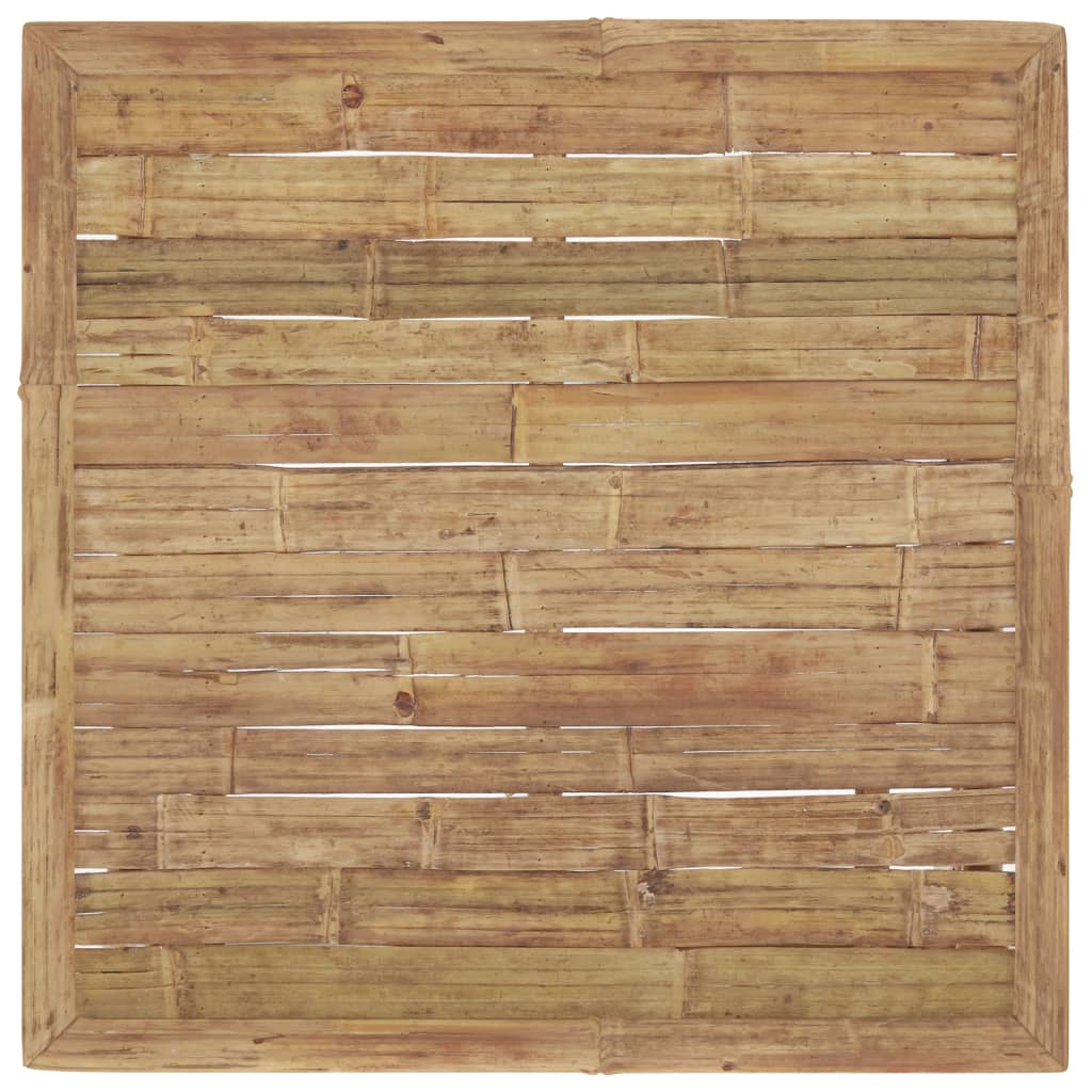 Compact Bamboo Garden Table 65x65x30 cm - Natural Finish