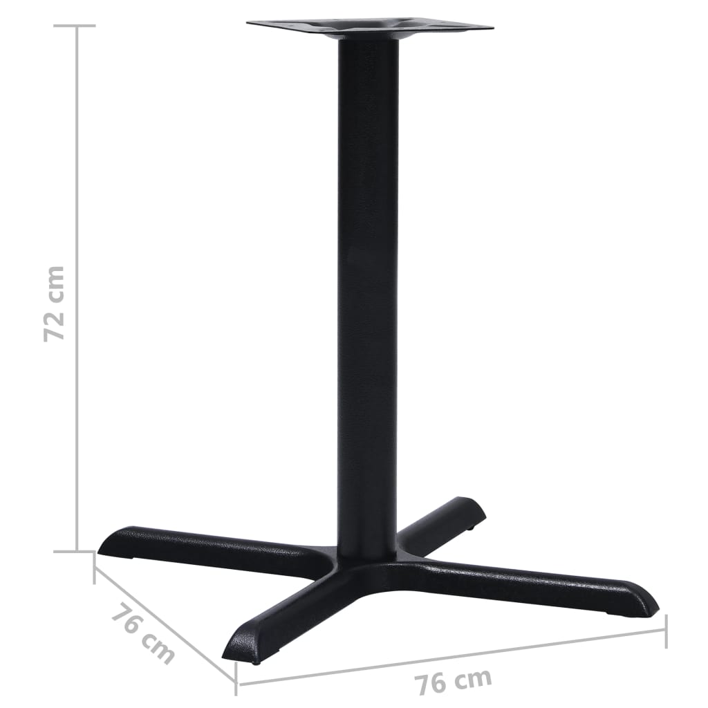 Black Cast Iron Bistro Table Leg - 76x76x72 cm Durable Design