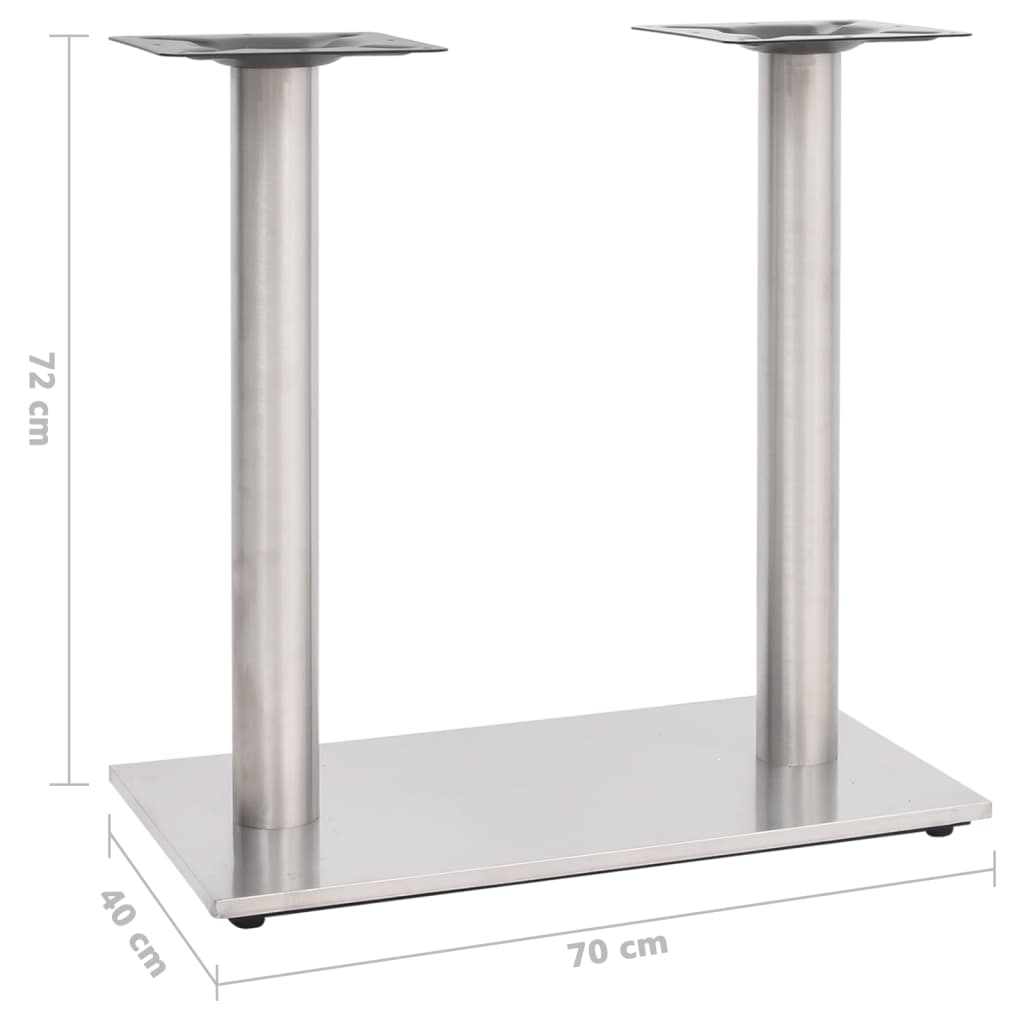 Silver Stainless Steel Bistro Table Leg 70x40x72 cm